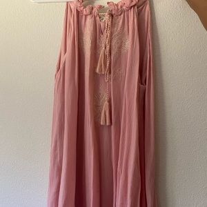 pink sundress w embroidery